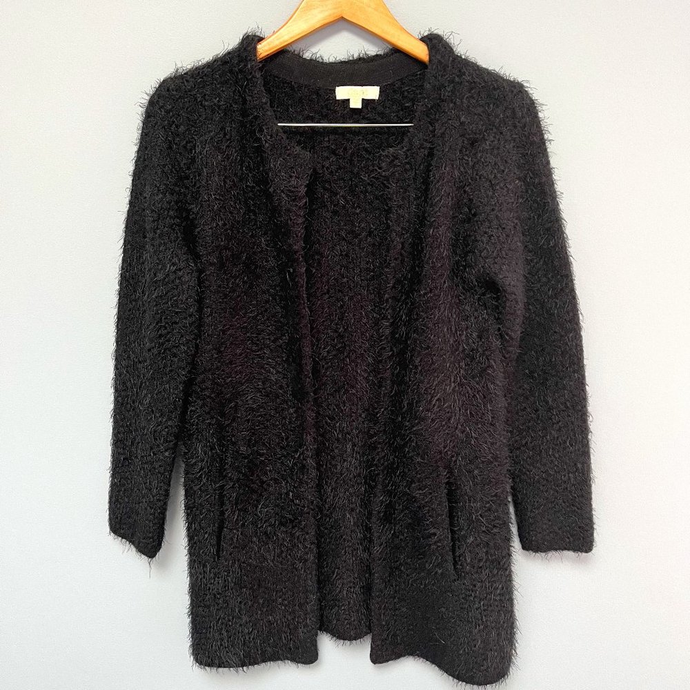 Dani Collection Open Eyelash black cardigan Size Small
